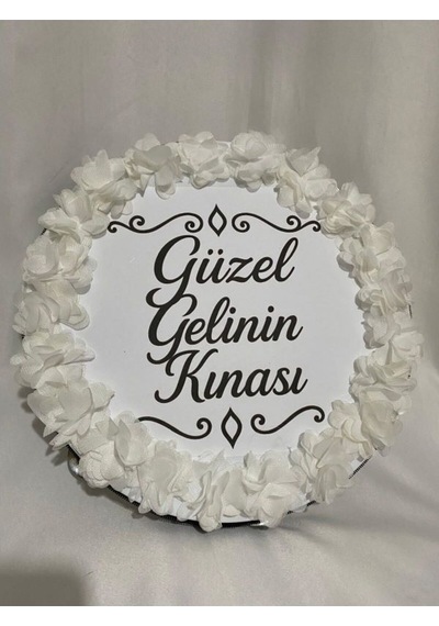 Gelin Tefi 30cm,özel Tasarımtef Lazer Güllü, İsim Ve Tarih Yazılı Düğün Kına Nedime Beyaz