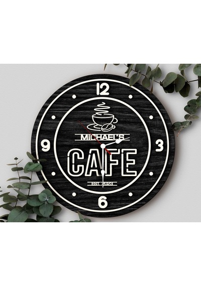 Bk Gift Kafelere Özel Dekoratif Siyah Ahşap Duvar Saati 35cm-1 , Bar Duvar Saati , Cafe Duvar Saati , Özel Ahşap Saat Kobitmeyen138359 Bk Gift