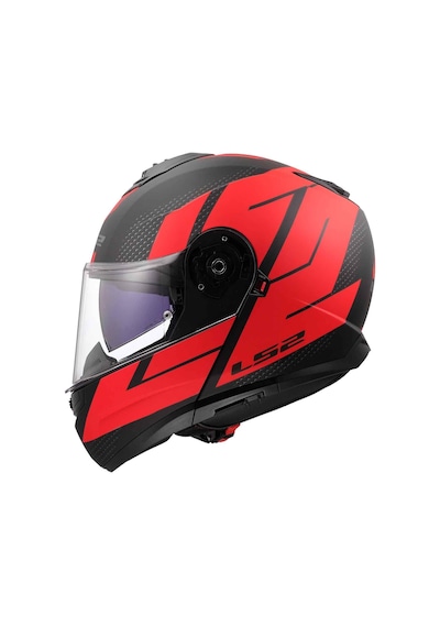 Ls2 Strobe 2 Code Çene Açılır Kask Mat Siyah Kırmızı