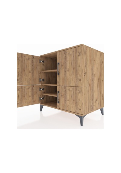 Kronos Şifonyer 3 Raflı 4 Kapaklı 88x59x96 Çam-çam Çam