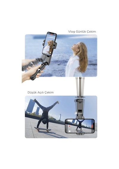 Q18 Siyah Gimball Led Işıklı Kumandalı Çok Amaçlı Tripod Selfie Çubuğu