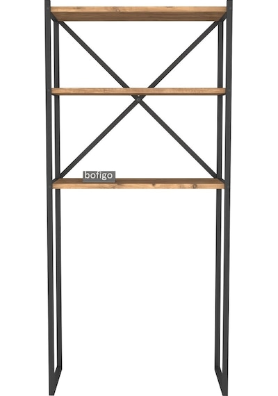 Bofigo 3 Raflı Metal Düzenleyici Banyo Rafı Çam