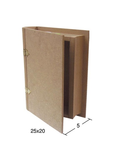 KU254 Orta Boy Kitap Kutusu, Boyasız Ham Ahşap Mdf Kutu