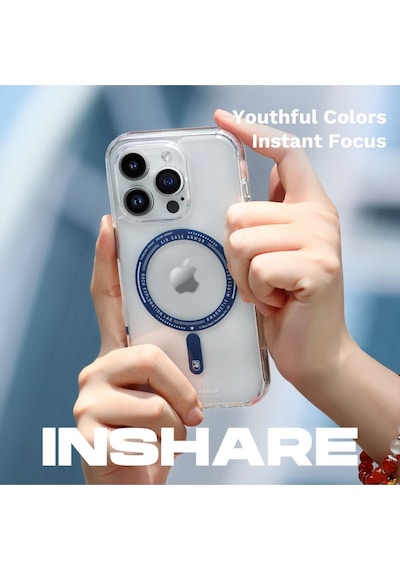 Rock Space Apple Uyumlu iPhone 15 Promax Kılıf Magsafe Inshare Serisi - Siyah Siyah