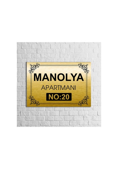 Apartman-site Kapı Isimliği Kapı Tabelası 20x29 Cm Model 2 Gold Gold