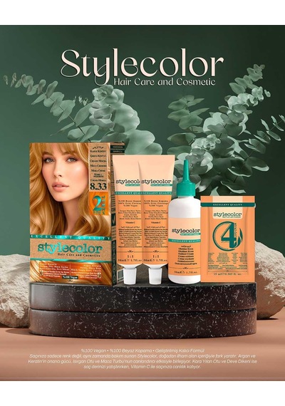 Stylecolor Bitkisel İçerikli Vegan Krem Saç Boyası 8.33 - Kahve Köpüğü