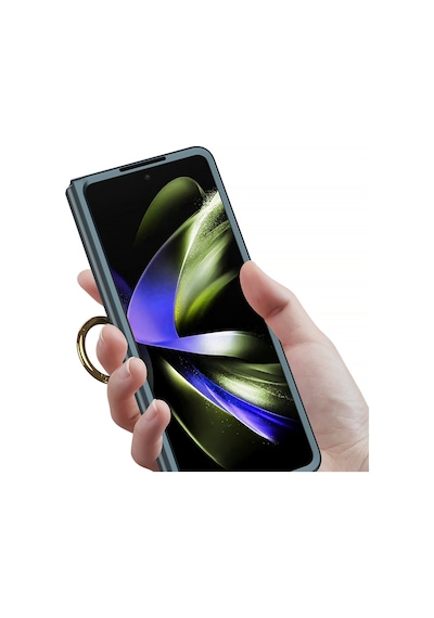Galaxy Z Fold 5 Kılıf Zore Kıpta Yüzüklü Flip Sert Kılıf
