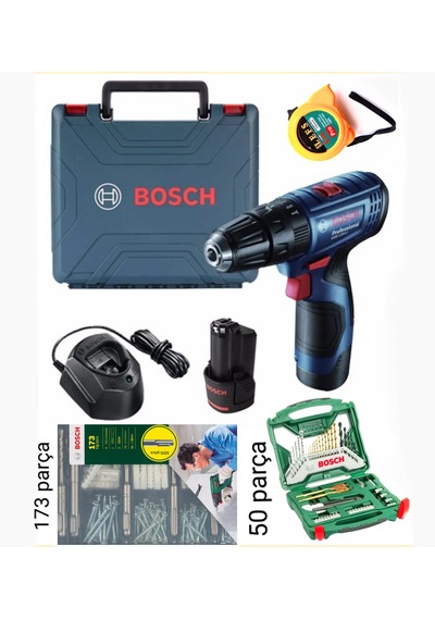 Bosch Gsb 120 Li Çift Batarya + Bosch 224 Parça Aksesuar Seti