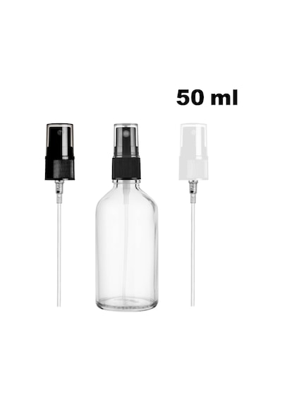 Afracam Şeffaf 50 Ml Sprey Fısfıs Kolonya Dezenfektan Cam Şişe Siyah
