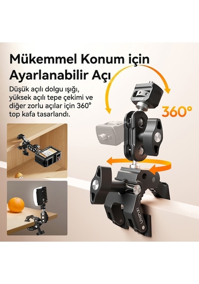 Ulanzi Co78 Super Clamp Magic Arm Dual Ball Head Kit - C084 Siyah