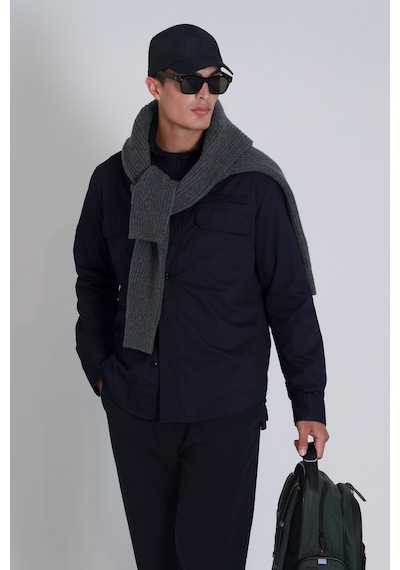 Lufian Lara Erkek Basic Gömlek Slim Fit Lacivert Lacivert 112010656100200