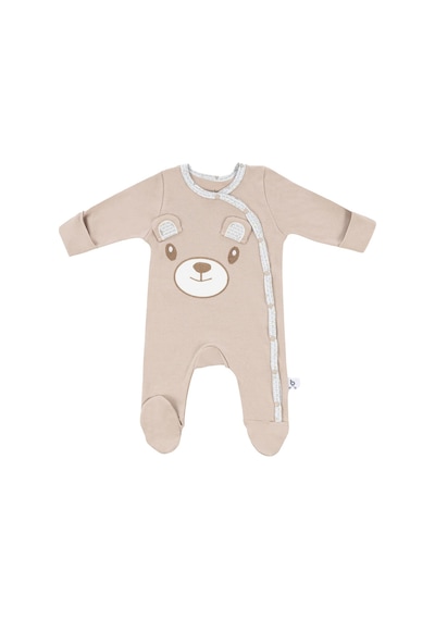 Gezenbebe Hero Uzun Kollu Nakışlı Bebek Tulumu Teddy Organik