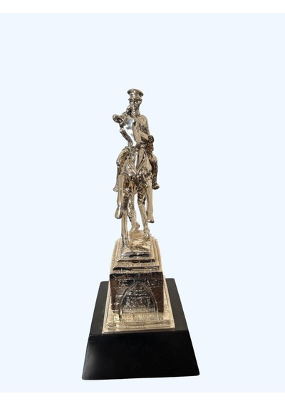 Atın Üstünde Atatürk Büstü Heykel Biblo 43 Cm Gümüş Renk
