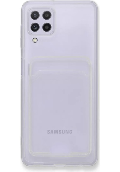 Newface Samsung Samsung Uyumlu Galaxy A22 Kılıf Kart Şeffaf Silikon - Şeffaf
