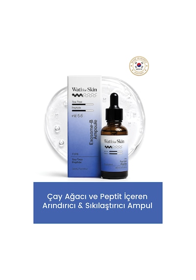 Exosome-b Ampoule Tea Tree Peptide /peptit Çay Ağacı Eksozom İçeren Arındırıcı Ve Sıkılaştırıcı Yoğun Ampul