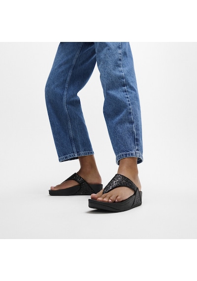 Roncato 339 Black Glitter Terlik Kadın Diğer X03-339 /323 Fitflop Lulu Glitter Toe-post Siyah