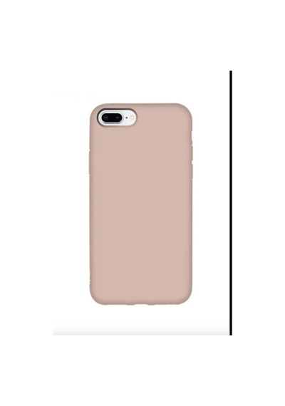 İphone 7 Plus / 8 Plus Uyumlu Lansman Kılıf İç Kısmı Kadife Silikon Telefon Kılıfı Krem