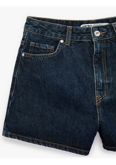 Koton Normal Bel Düğmeli Pamuklu Rahat Kalıp Mini Denim Şort Koyu İndigo 6sal40003md İndigo Koton Normal Bel Düğmeli Pamuklu Rahat Kalıp Mini Denim Şort Koyu İndigo 6sal40003md İndigo