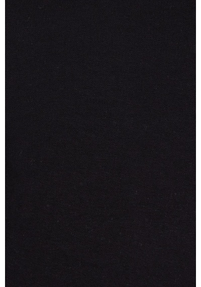 Tudors Kadın Oversize Geniş Kesim Pamuklu 3 İplik İçi Polarlı Basic Siyah Bisiklet Yaka Sweatshirt-37917 SiYAH