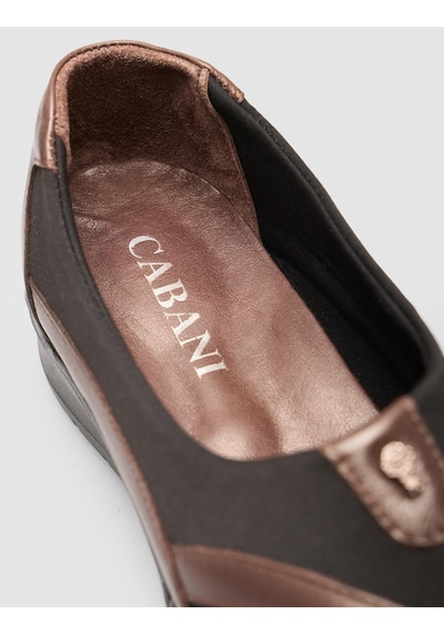 Cabani %100 Hakiki Deri Kahverengitoka Detaylı Kadın Comfort Ayakkabı Kahverengi