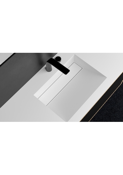 Corian Akrilik Gizli Gider Antibakterial Banyo Eviyesi