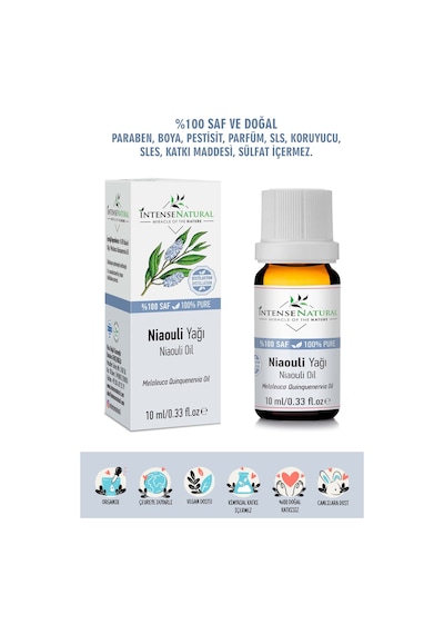 Intense Natural Saf ve Doğal Niaouli Essential Oil Nioli Uçucu Yağı 10 ML