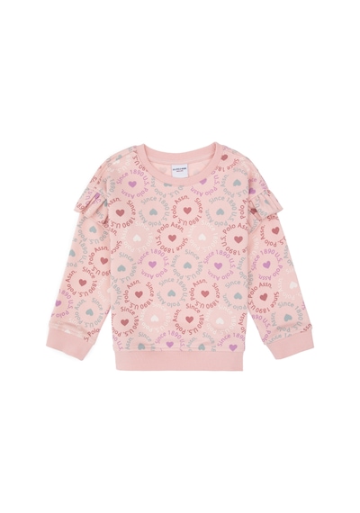 U.S. Polo Assn. Kız Çocuk Pudra Bisiklet Yaka Sweatshirt 50317887-VR042