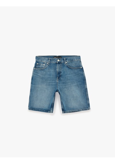 Koton Pamuklu Cepli Bermuda Straight Fit Jean Şort Açık İndigo 6sam40328nd