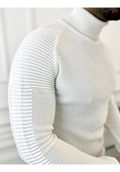Elku Moda Kazak Naturel Pamuk Triko Boğazlı Balıkçı Yaka Kazak Beyaz Elku Moda Kazak Naturel Pamuk Triko Boğazlı Balıkçı Yaka Kazak Beyaz
