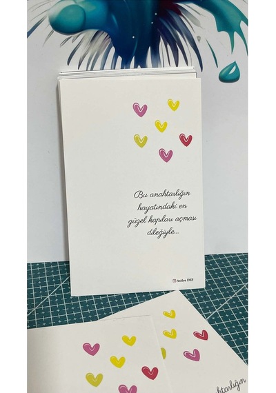 Anahtarlık Kartı Kalpli 9,5x15 Cm 49 Adet Kişiye Özel