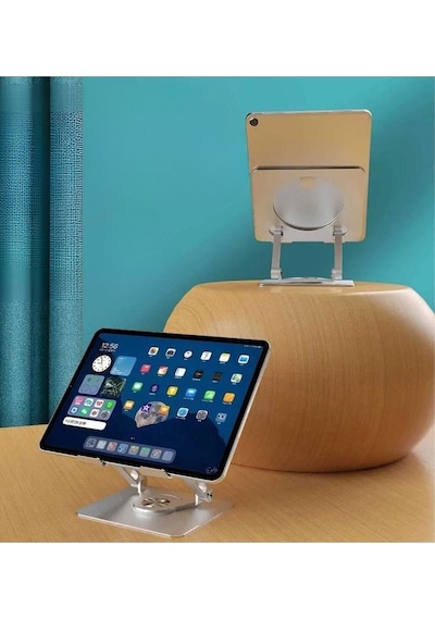 360 Derece Dönebilen Yükseltilmiş Masaüstü Ayarlanabilir Metal Tablet Standı