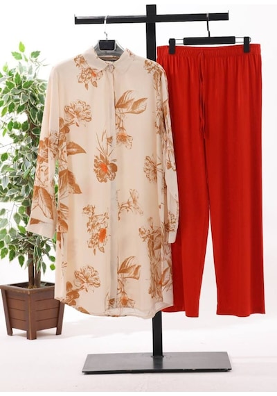 Polologin Butik Bej Kremit Yazlık Viskon Tunik Bej