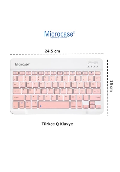 Microcase Samsung S11 11 İnch Tablet Uyumlu Tablet Çanta+türkçe Bluetooth Klavye +mouse+ Standı - Pembe Al8127 Omuz Çantası