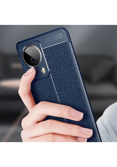 Xiaomi Mi 13 Lite İle Uyumlu Kılıf Deri Görünümlü Silikon Telefon Kılıfı Kapak