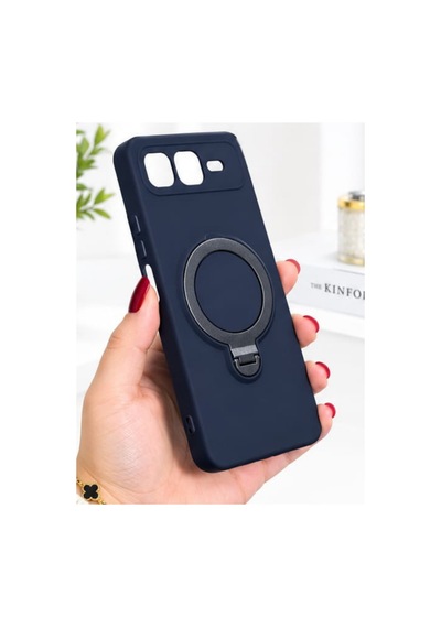 İnfinix Smart 10 Plus İle Uyumlu 360 Derece Dönebilen Kalın Metal Magsafe Halka Stantlı İçi Kadife Korumalı Ultra Lüx Premium Silikon Kılıf Lacivert İnfinix Smart 10 Plus İle Uyumlu 360 Derece Dönebilen Kalın Metal Magsafe Halka Stantlı İçi Kadife Korumalı Ultra Lüx Premium Silikon Kılıf Lacivert