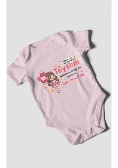 Morivokids Teyzeye Özel Kısa Kollu Bebek Body %100 Pamuk Zbn89-kk Bebe Pembe