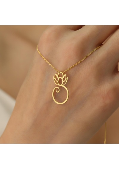 925 Ayar Gümüş Lotus Çiçeği Kadın Hediye Kolye