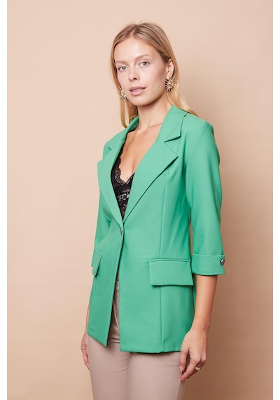 Metal Düğme Detaylı Cep Kapaklı Truvakar Kol Likralı Kumaş Blazer Spor Uzun Ceket-benetton Yeşili B.yeşili Metal Düğme Detaylı Cep Kapaklı Truvakar Kol Likralı Kumaş Blazer Spor Uzun Ceket-benetton Yeşili B.yeşili