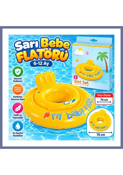 Bezos Sarı Bebe Flatörü 70 Cm. 6-12ay Dlra