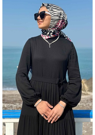 Rabia Şamlı Asil Siyah Elbise Normal