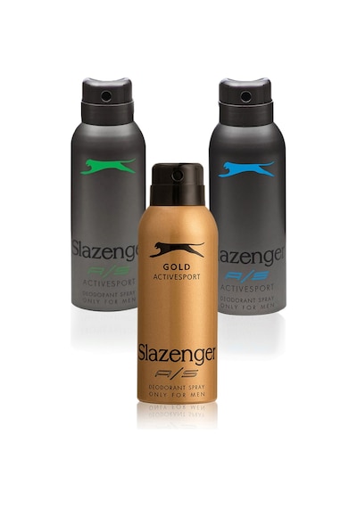 Slazenger Active Sport 3 Lü Set Erkek Mavi / Yeşil / Gold Deodorant