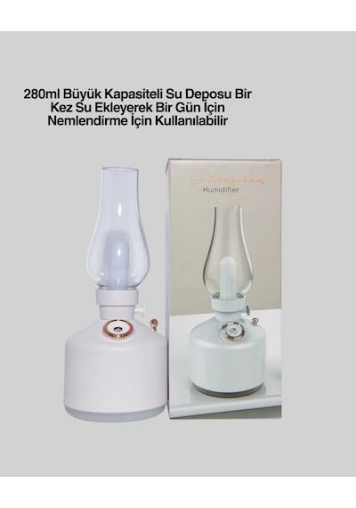 Hubrendy Tekno Renkli Led Işıklı Retro Gaz Lambası Aroma Terapi Mist Maker