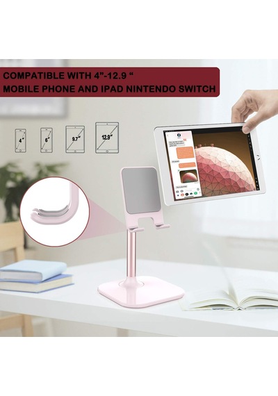 Cep Telefonu Standı, Masa Telefon Tutucu, İphone/tablet Uyumlu, Pembe