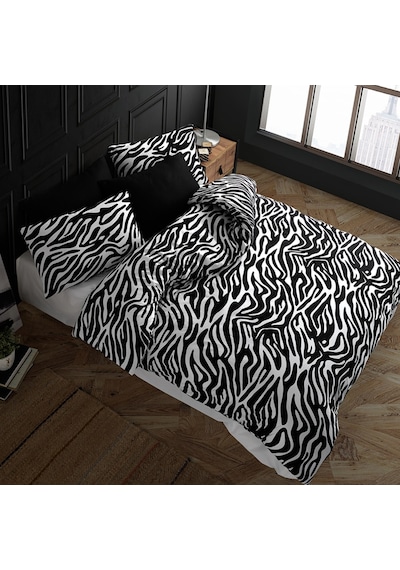Coté Blanc Zebra %100 Pamuk Battal Boy Nevresim Takımı Zebra