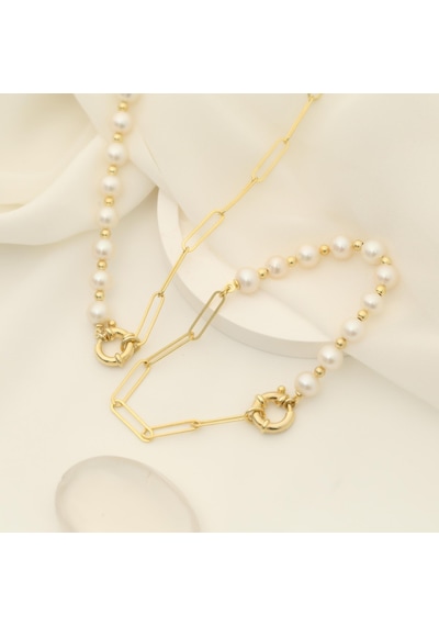 925 Ayar Gümüş Creamrose Tatlısu İncisi Kolye-7mm