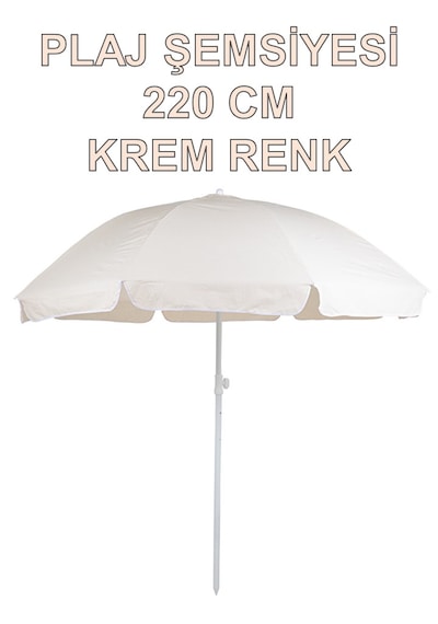 2 Adet Plaj Şemsiyesi Krem Renk