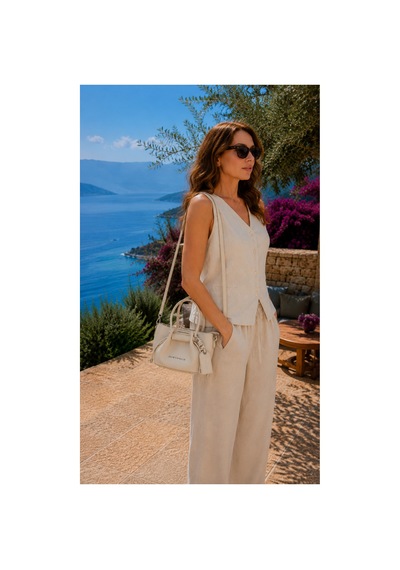 Just Polo Kadın Yeni Sezon Aksesuar Detaylı El Ve Omuz Çantası Ebat : 12 X 21 Cm Shopper Krem