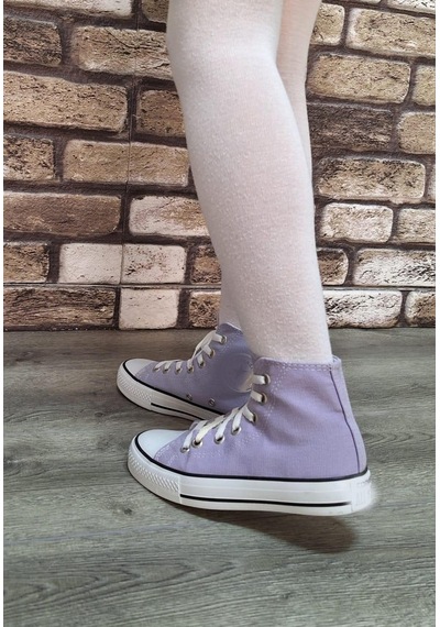 Yarım Bilek Kot Keten Bağcıklı Günlük Rahat Esnek Düz Şeffaf Taban Bez Ayakkabı Sneaker Lila Yarım Bilek Kot Keten Bağcıklı Günlük Rahat Esnek Düz Şeffaf Taban Bez Ayakkabı Sneaker Lila