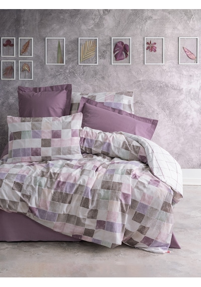 Cotton Box Minimal Çift Kişilik Lastikli Çarşaflı Nevresim Takımı Maro Gül Kurusu