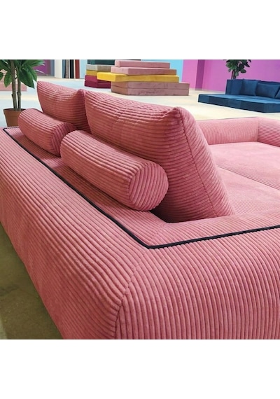 Katlanır Yatak Çok Fonksiyonlu Koltuk Pembe